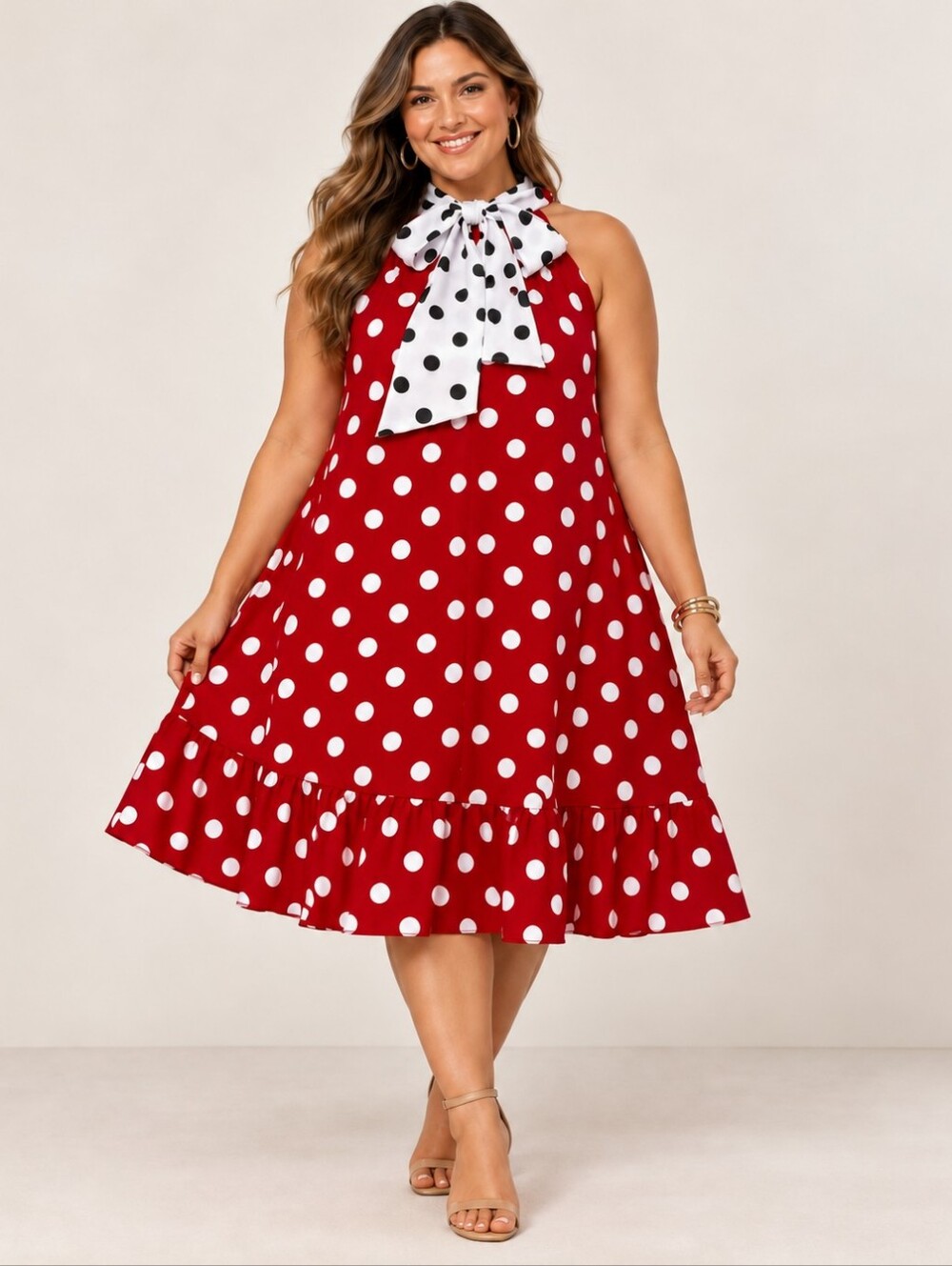 SHEIN CURVE POLKA DOT TRAPEZE DRESS SZ 2X